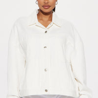 So Laid Back Washed Denim Jacket - Off White