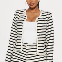 Money Moves Tweed Blazer - Black/White