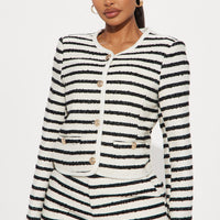 Money Moves Tweed Blazer - Black/White