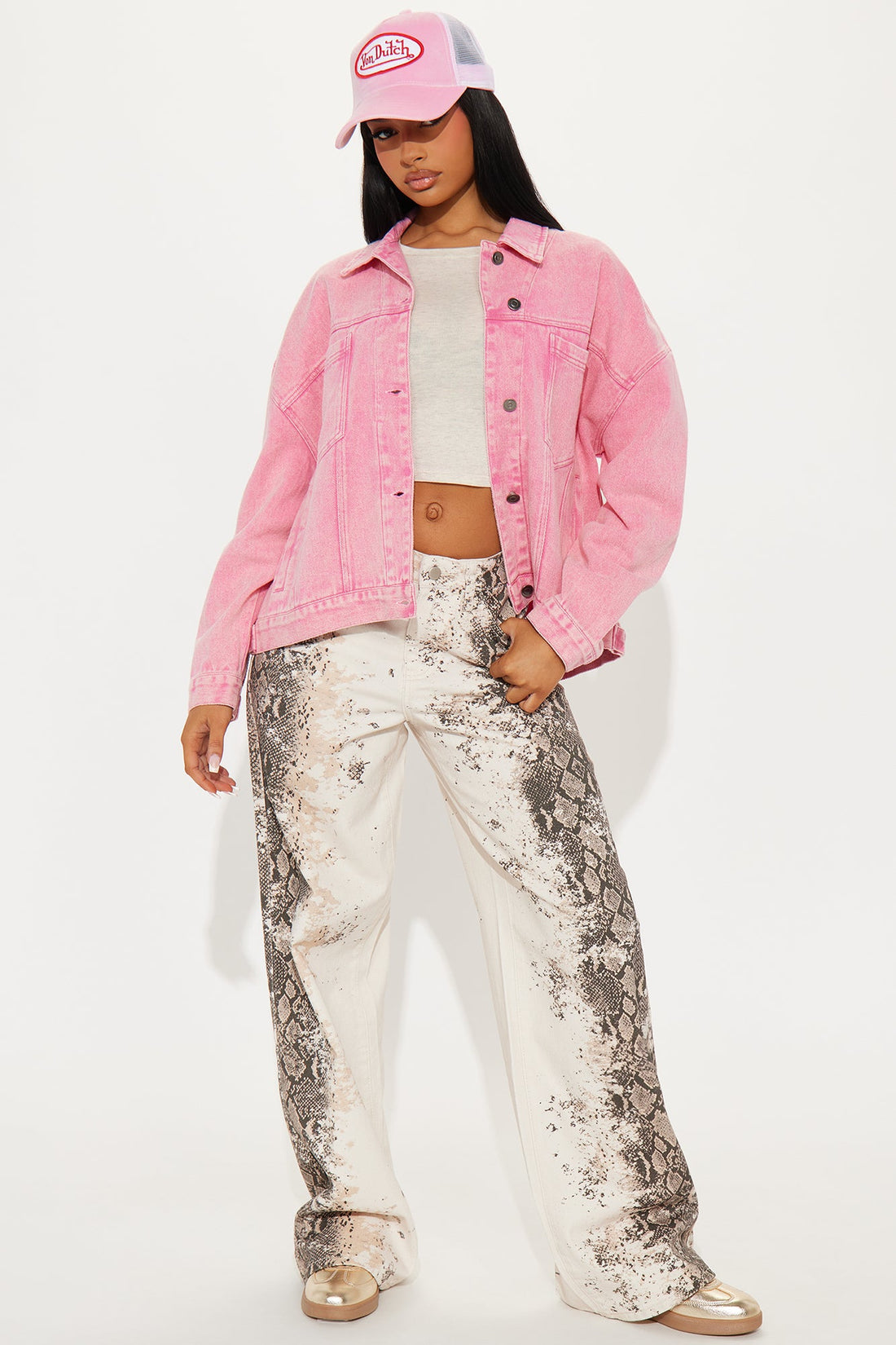 So Laid Back Washed Denim Jacket - Pink
