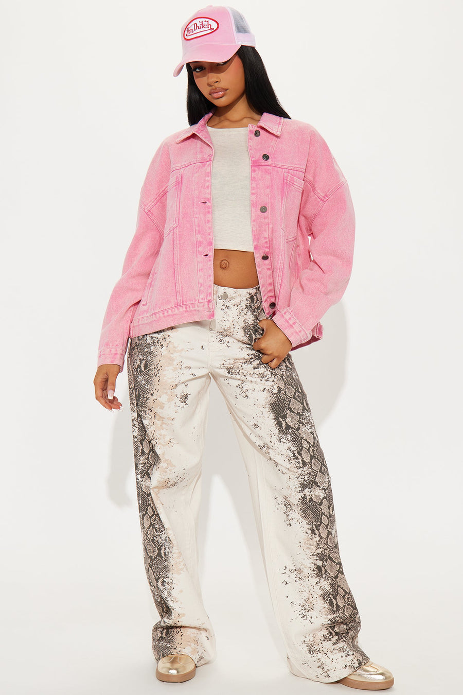 So Laid Back Washed Denim Jacket - Pink