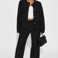 Classy Girl Tweed Blazer - Black