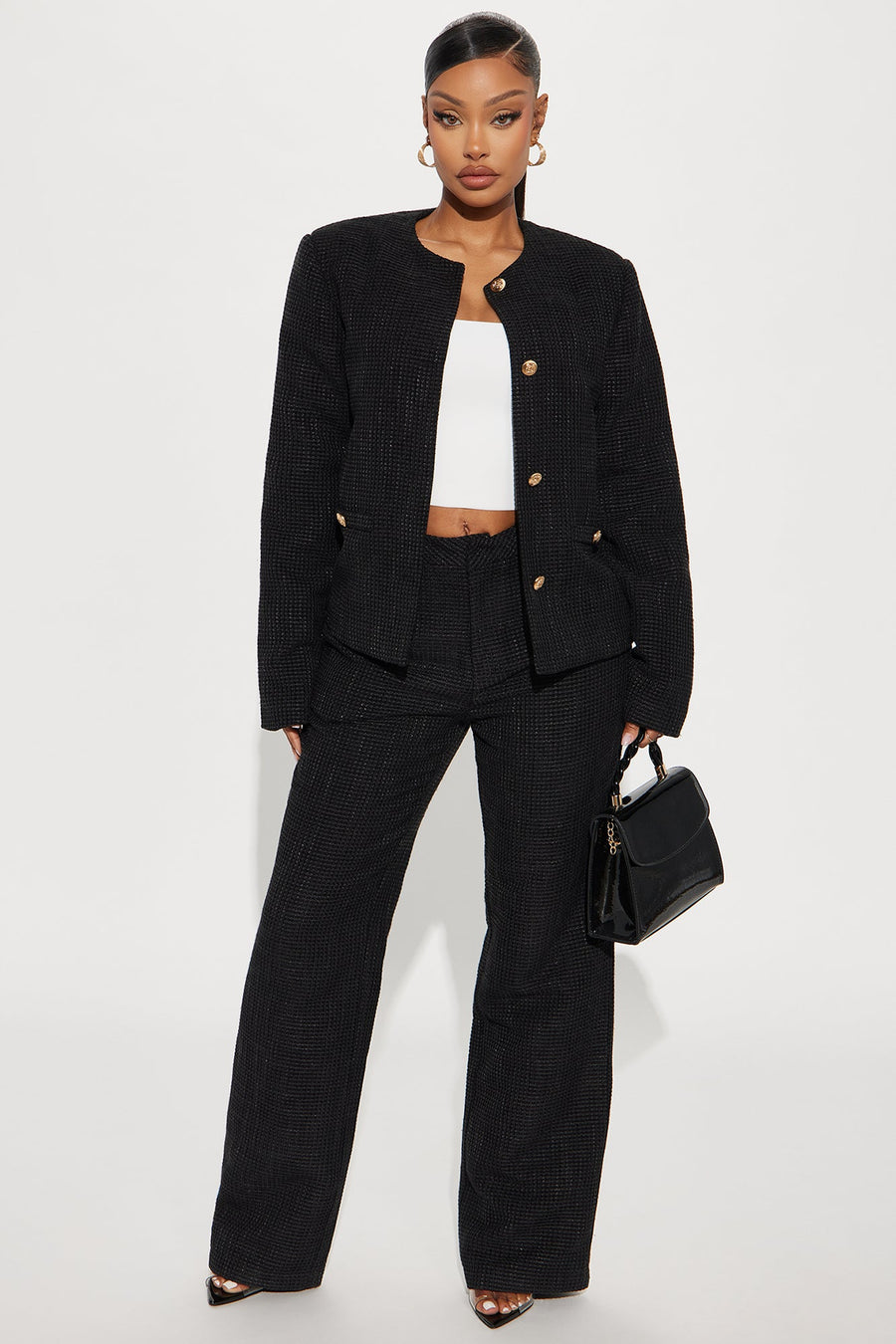 Classy Girl Tweed Blazer - Black