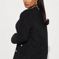 Classy Girl Tweed Blazer - Black