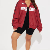 Milan Athletic Sporty Windbreaker - Brick Red