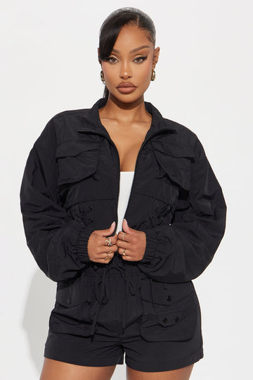 Best In The Game Windbreaker Jacket - Black