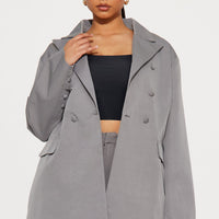 Office Behavior Oversized Blazer - Charcoal
