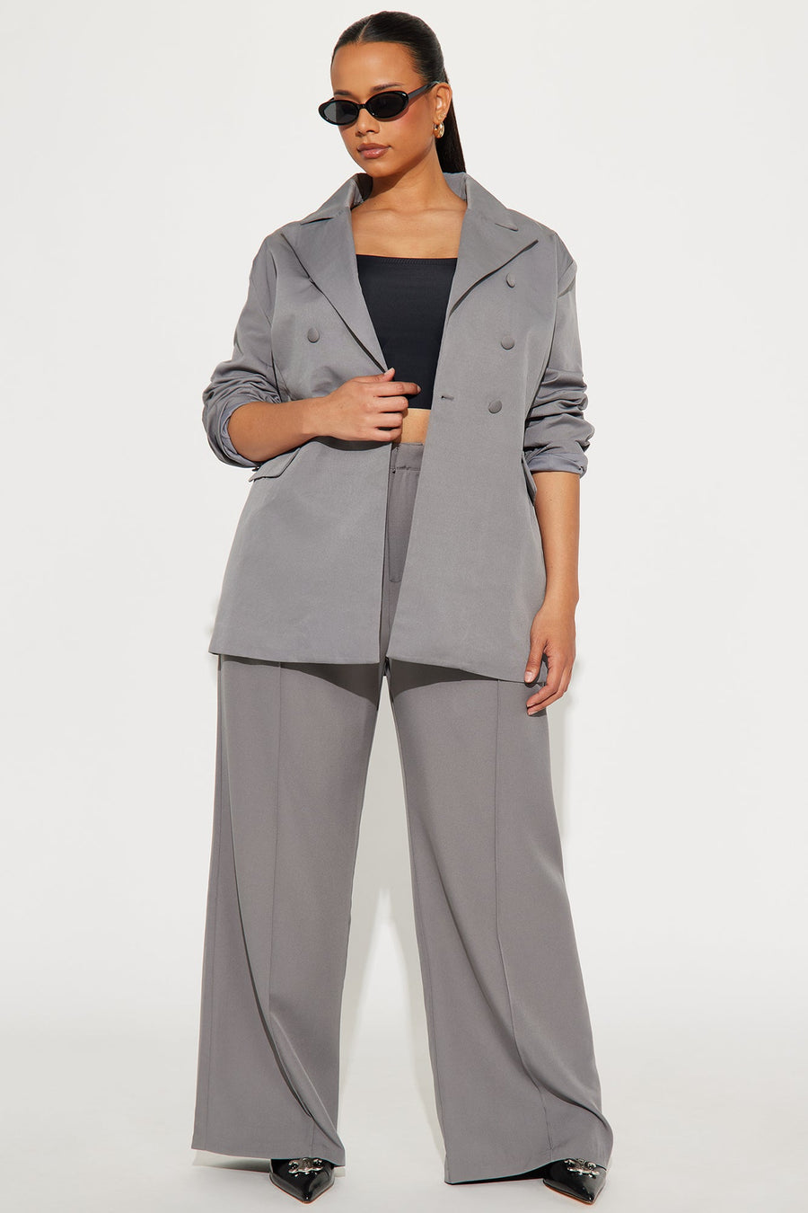 Office Behavior Oversized Blazer - Charcoal