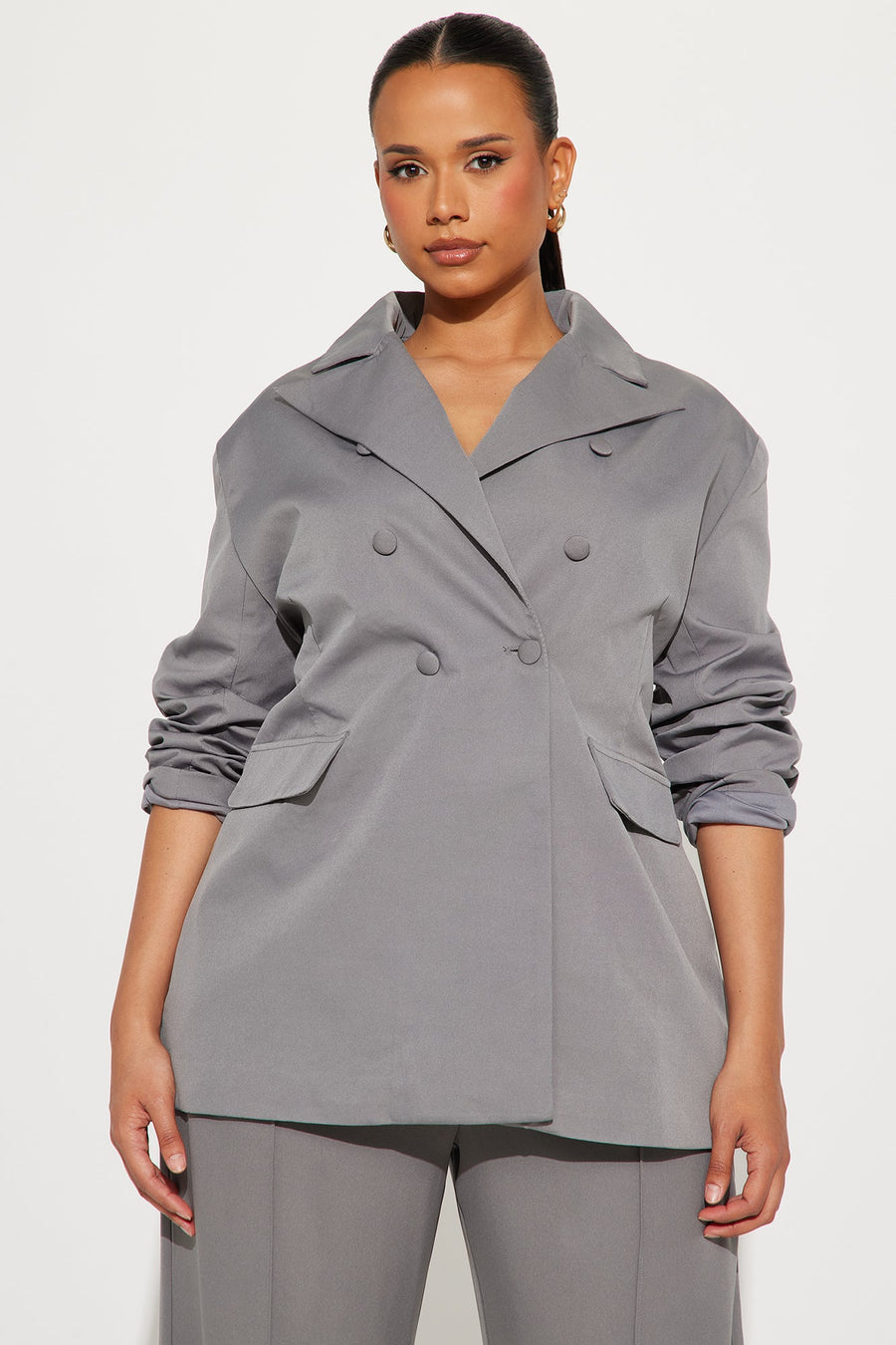Office Behavior Oversized Blazer - Charcoal