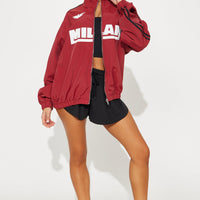 Milan Athletic Sporty Windbreaker - Brick Red