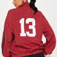 Milan Athletic Sporty Windbreaker - Brick Red