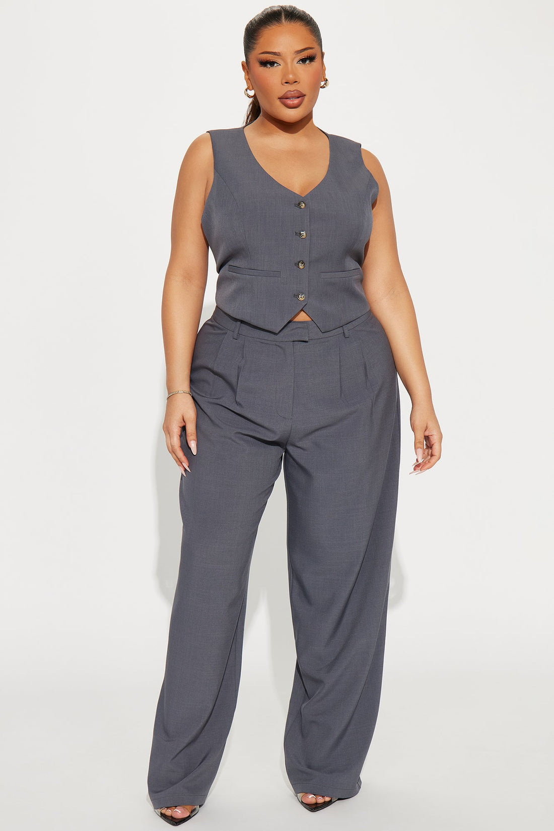 The Kourtney Vest - Charcoal