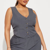 The Kourtney Vest - Charcoal