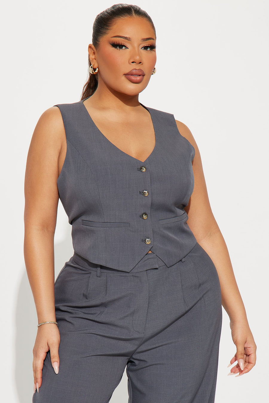 The Kourtney Vest - Charcoal