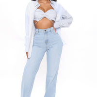 Can't You Relax Straight Leg Jeans - Light Wash