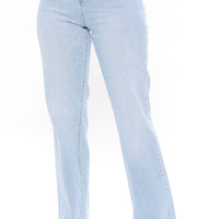 Can't You Relax Straight Leg Jeans - Light Wash