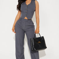 The Kourtney Vest - Charcoal