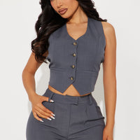 The Kourtney Vest - Charcoal