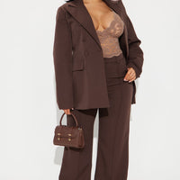 Office Behavior Oversized Blazer - Chocolate