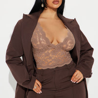 Office Behavior Oversized Blazer - Chocolate
