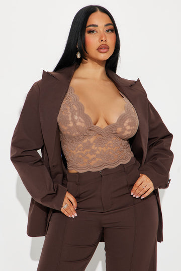 Office Behavior Oversized Blazer - Chocolate