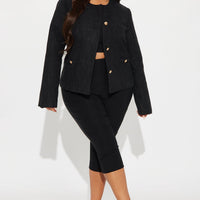 Classy Girl Tweed Blazer - Black