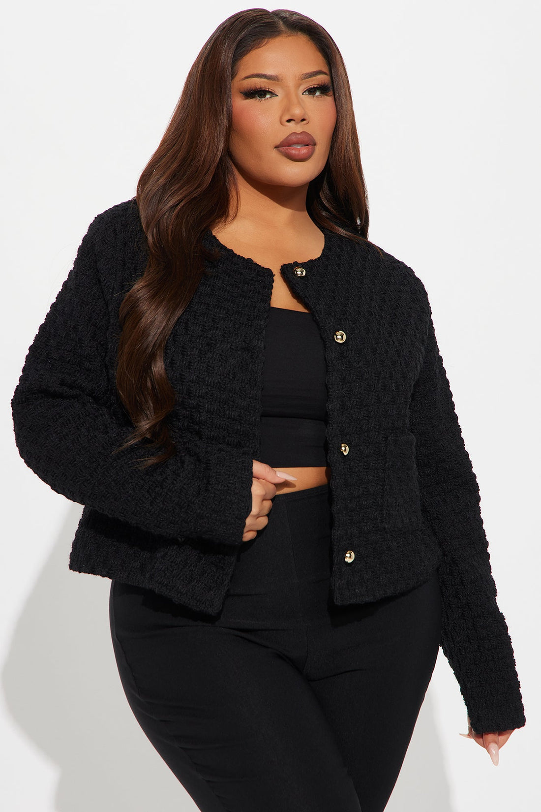 Beverly Hills Tweed Jacket - Black