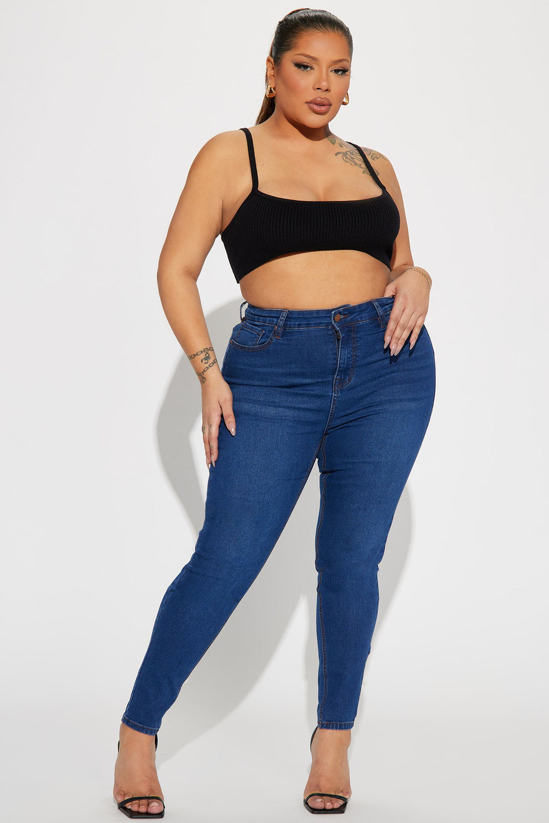 Vibe Check Curvy Stretch Skinny Jeans - Dark Wash