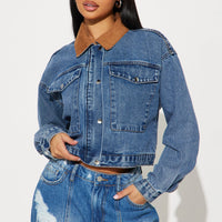 No More Drama Denim Barn Jacket - Medium Wash