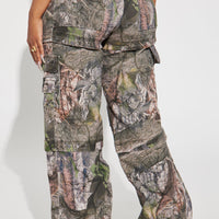 Bree Camo Stretch Cargo Jean - Olive/combo