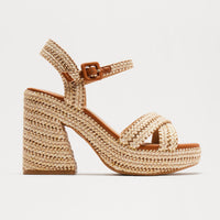 Beckett Raffia Heeled Sandals - Natural