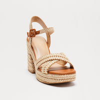 Beckett Raffia Heeled Sandals - Natural