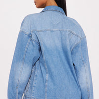 Maliyah Oversized Denim Jacket - Medium Wash