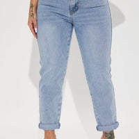 So Far So Good Non Stretch Mom Jeans - Light Wash