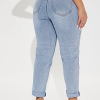 So Far So Good Non Stretch Mom Jeans - Light Wash