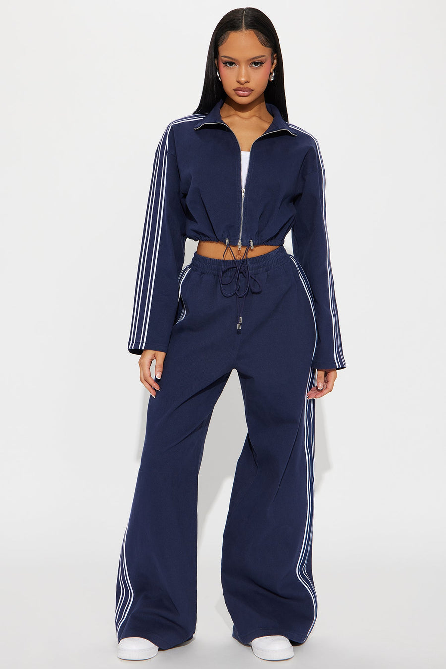 More For Me Cropped Jacket - Navy