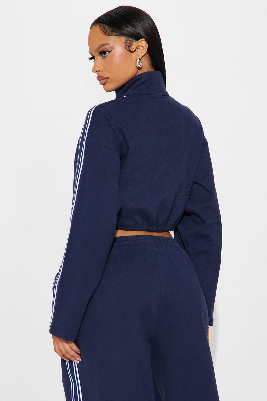 More For Me Cropped Jacket - Navy