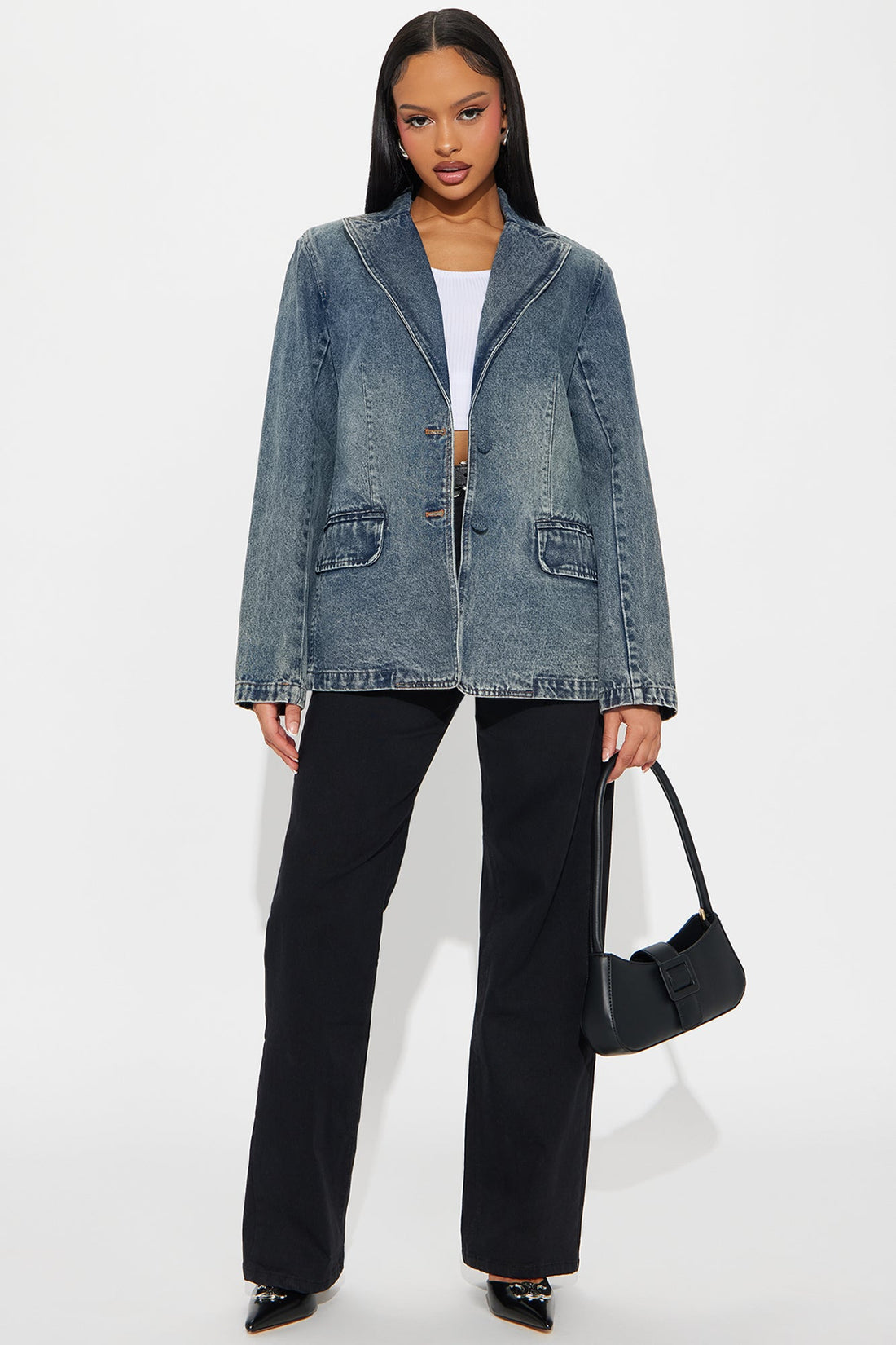 Got Charisma Denim Blazer - Dark Wash