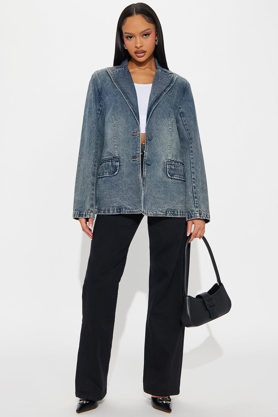 Got Charisma Denim Blazer - Dark Wash