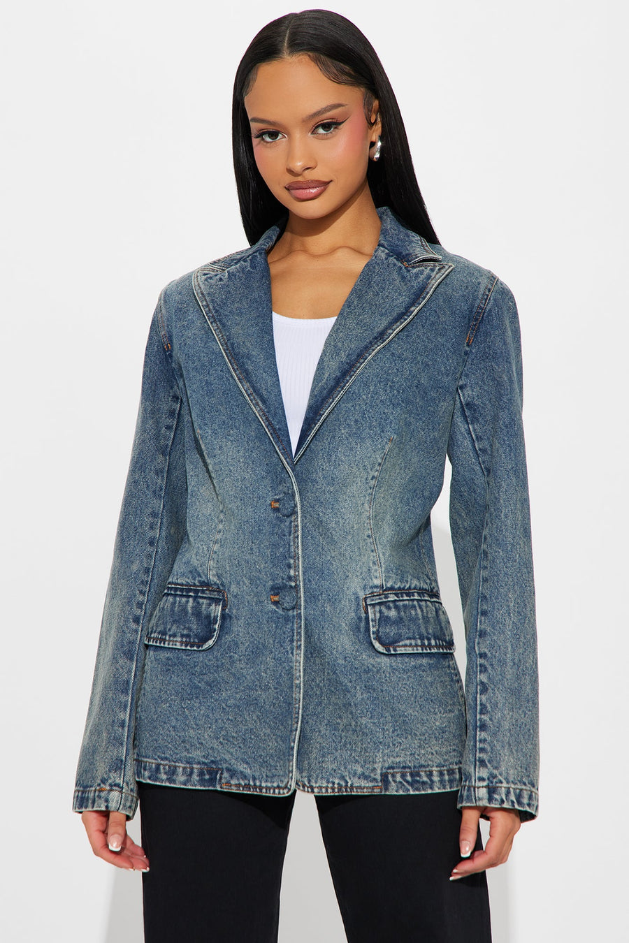 Got Charisma Denim Blazer - Dark Wash