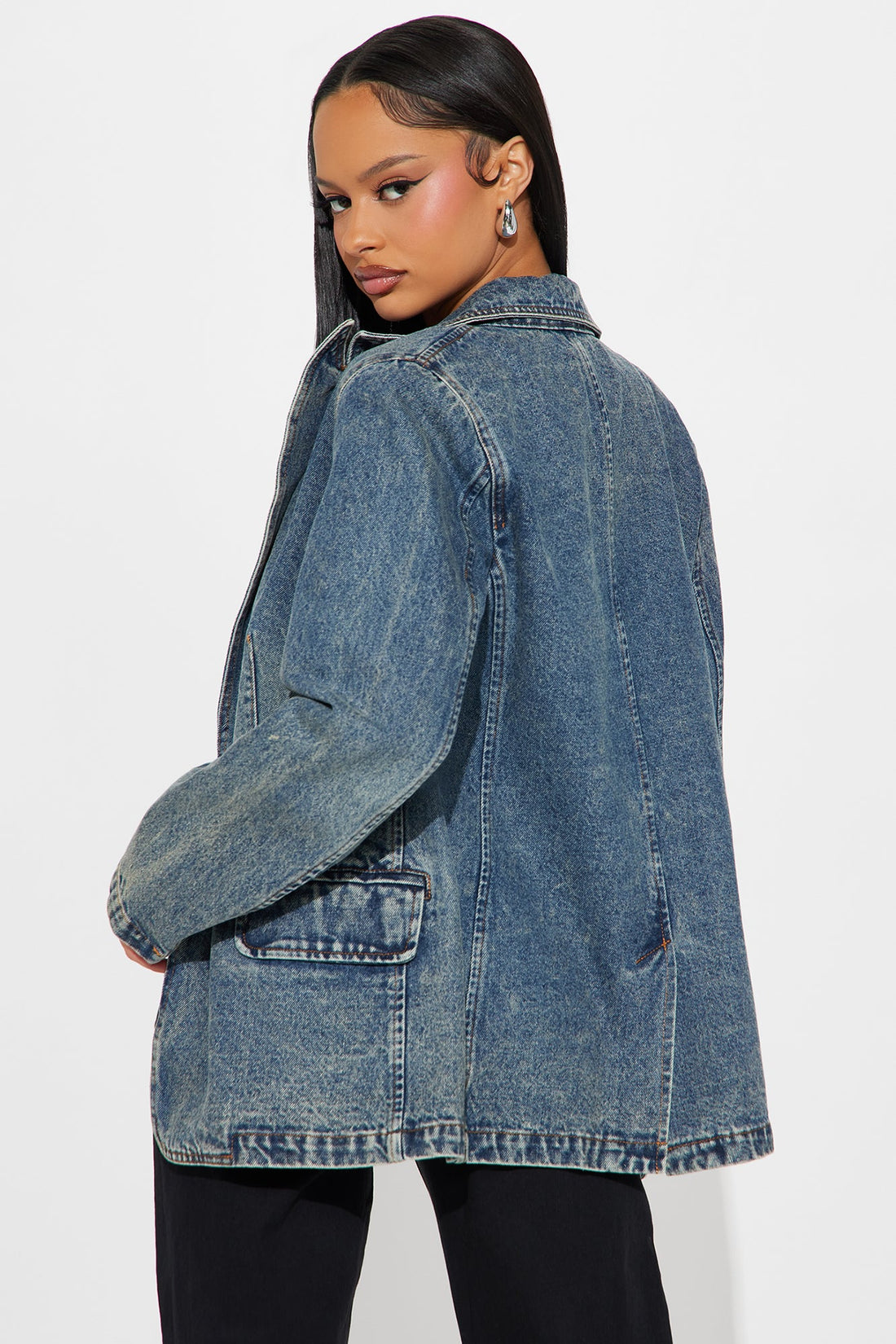 Got Charisma Denim Blazer - Dark Wash
