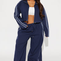 More For Me Cropped Jacket - Navy