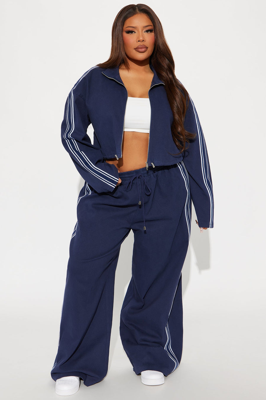 More For Me Cropped Jacket - Navy