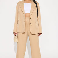 Kelsey Pinstripe Blazer - Tan