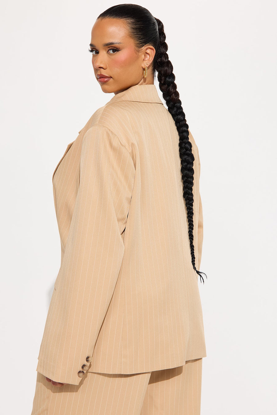 Kelsey Pinstripe Blazer - Tan