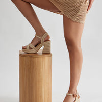 Beckett Raffia Heeled Sandals - Natural