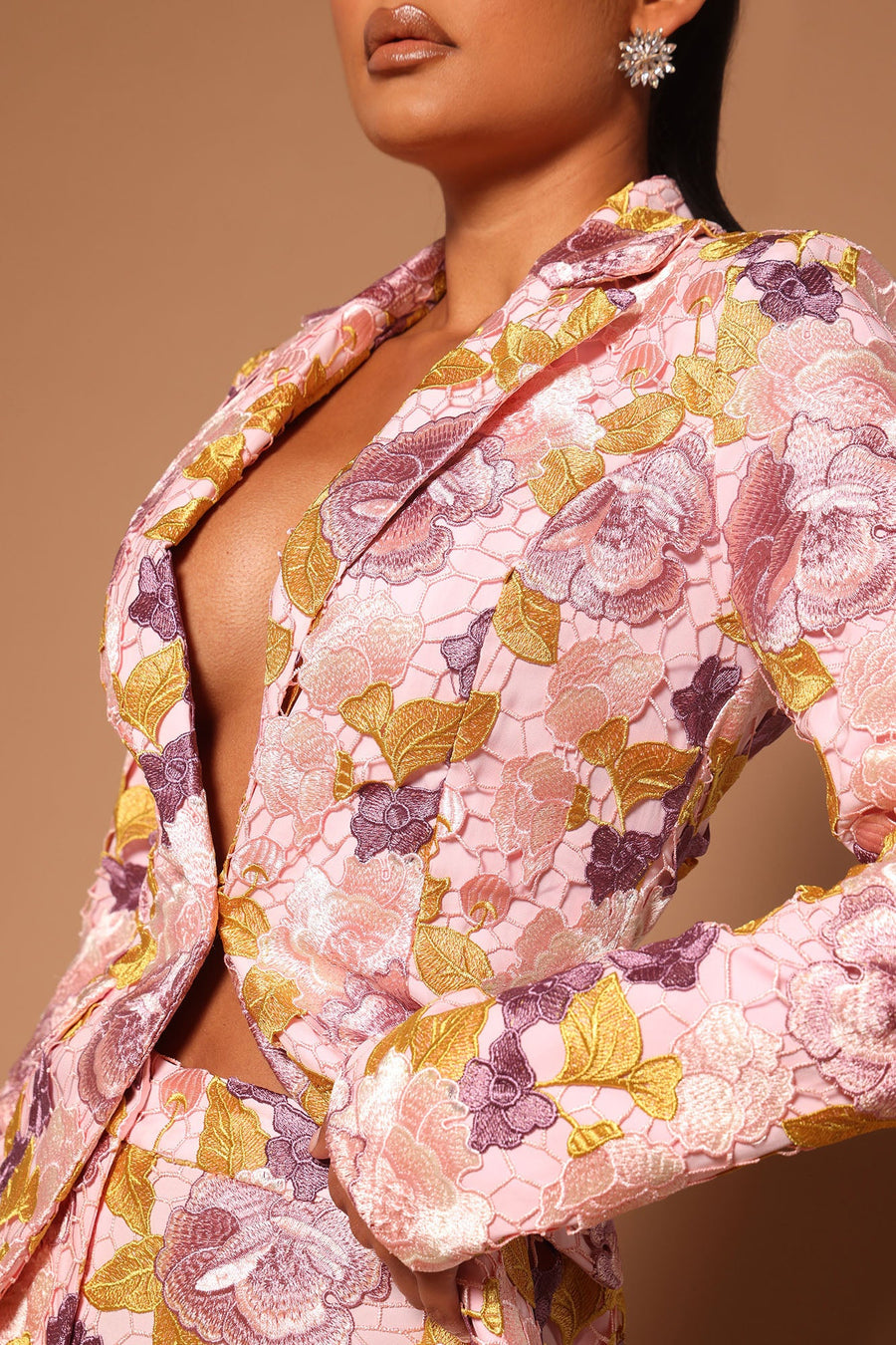 Lucille Embroidered Blazer - Pink/combo
