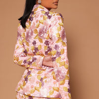 Lucille Embroidered Blazer - Pink/combo