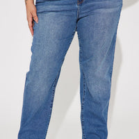 Can't Deny It Non Stretch Straight Leg Jean - Medium Wash