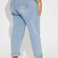 So Far So Good Non Stretch Mom Jeans - Light Wash